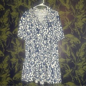 JODIFL Navy and White Patterned dress